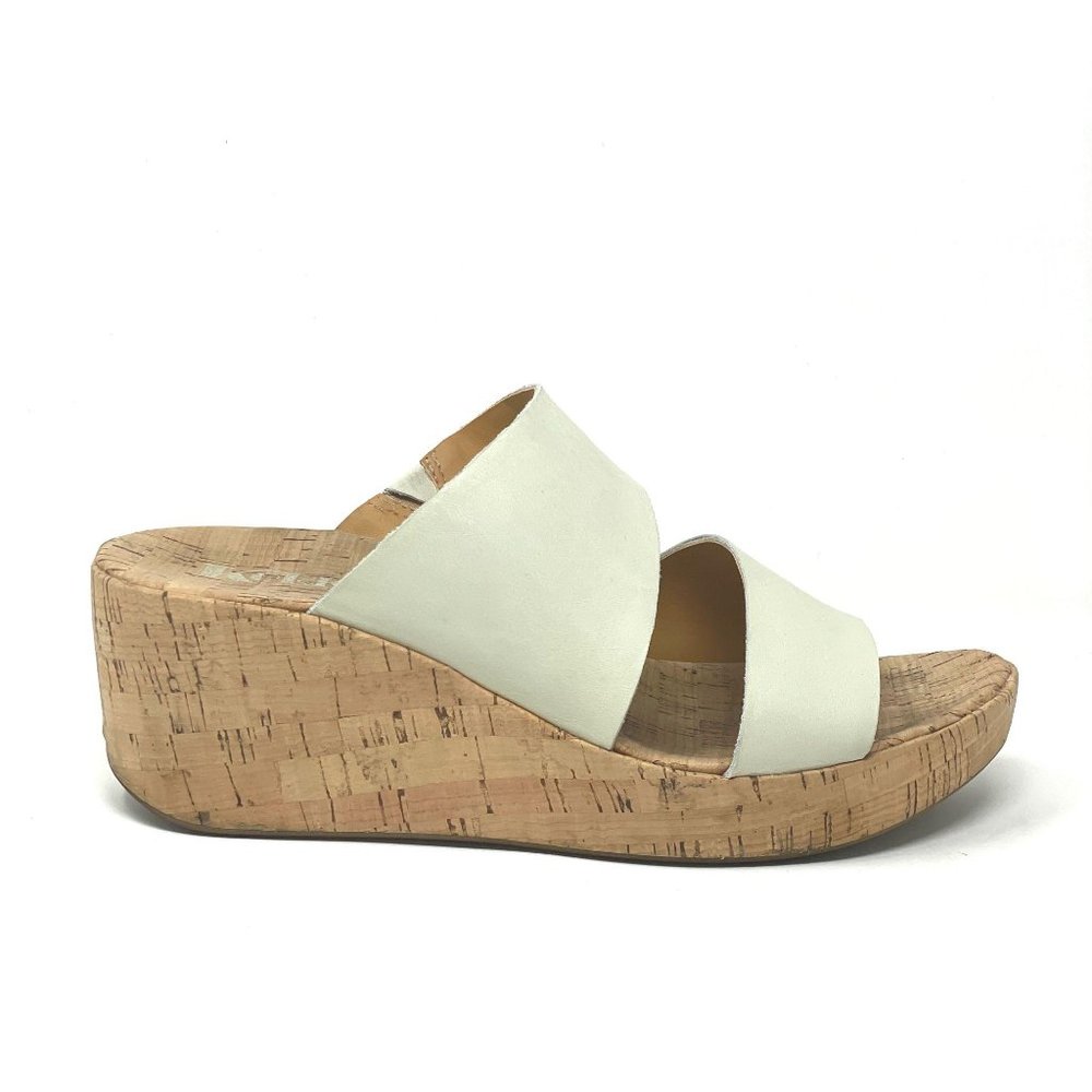 Korks Deltona Cork Ivory Slip On Wedge Slides 11 - Picture 4 of 11